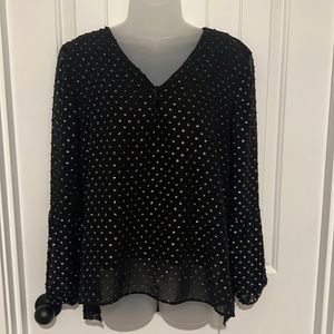 BLACK AND SILVER BLOUSE